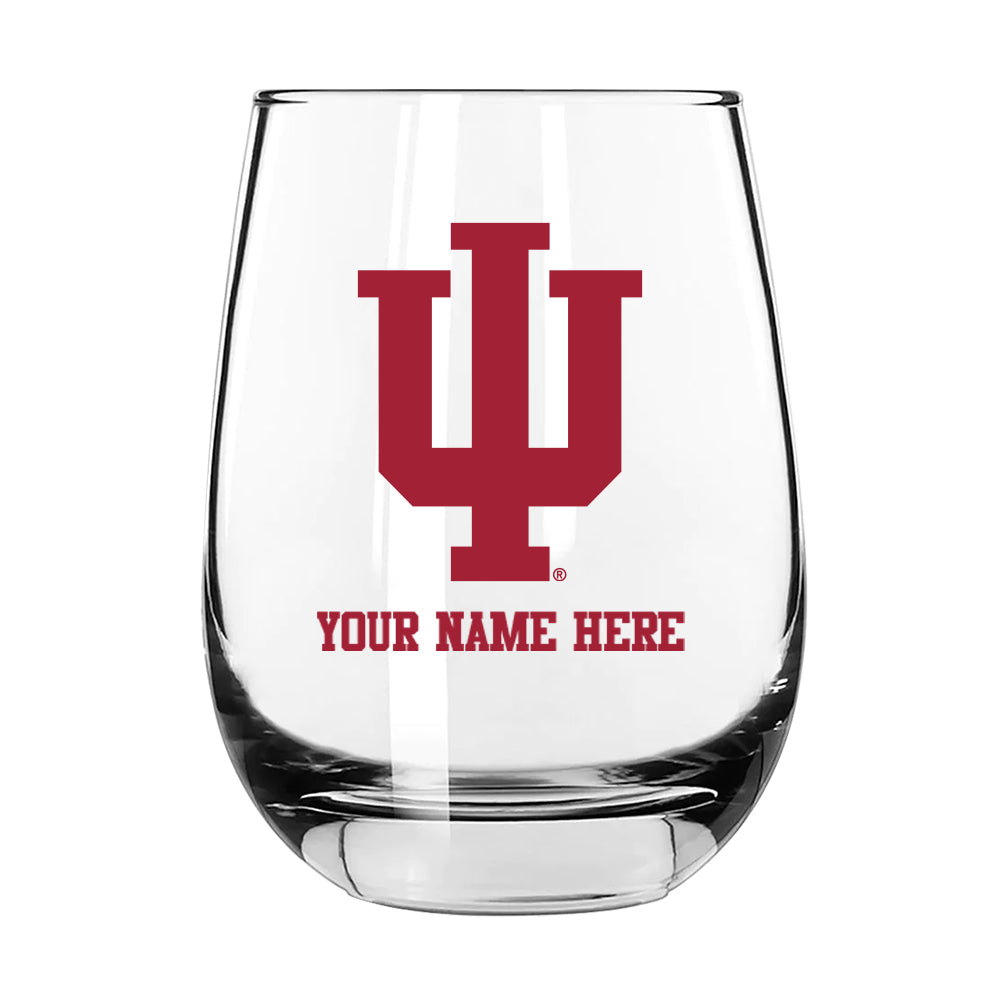 15oz Personalized Stemless Glass | Indiana Hoosiers