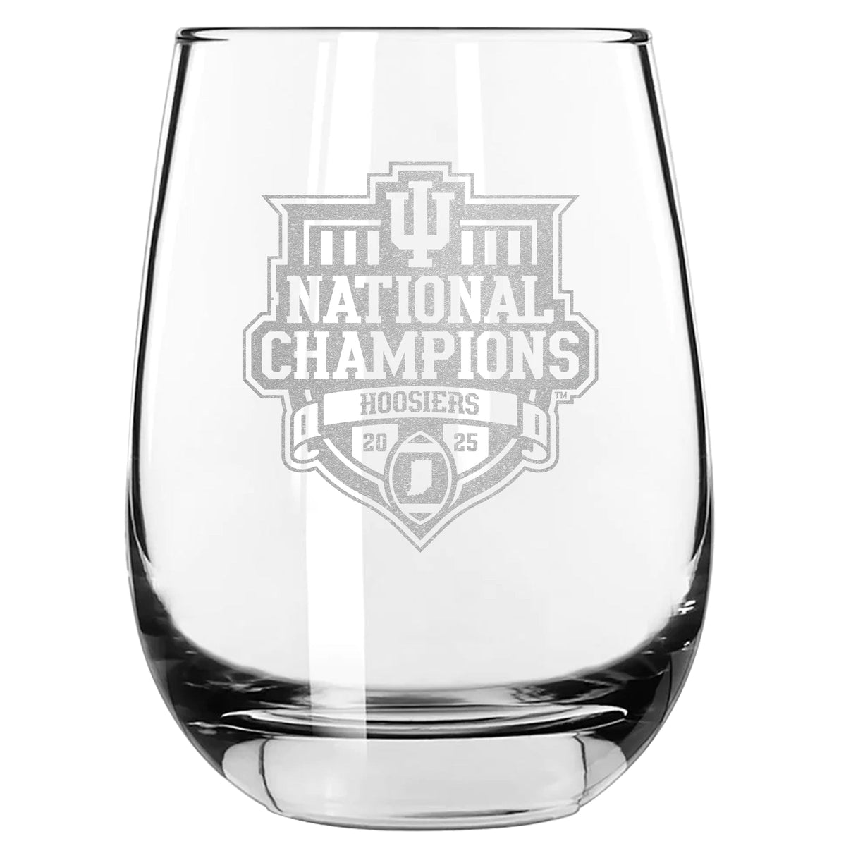 15oz Stemless Wine Glass | Indiana Hoosiers 2026 Champions