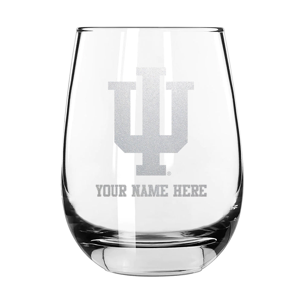 15oz Personalized Stemless Glass | Indiana Hoosiers