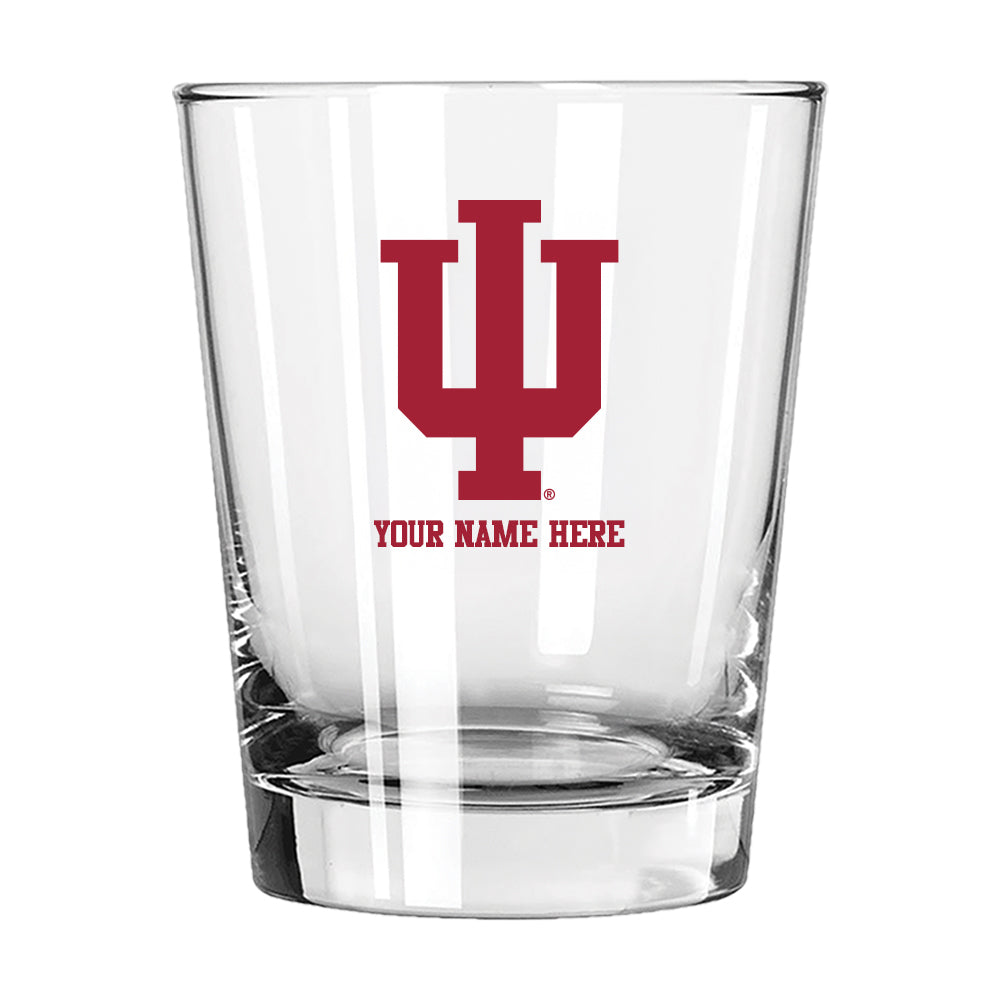 15oz Personalized Double Old Fashioned Glass | Indiana Hoosiers