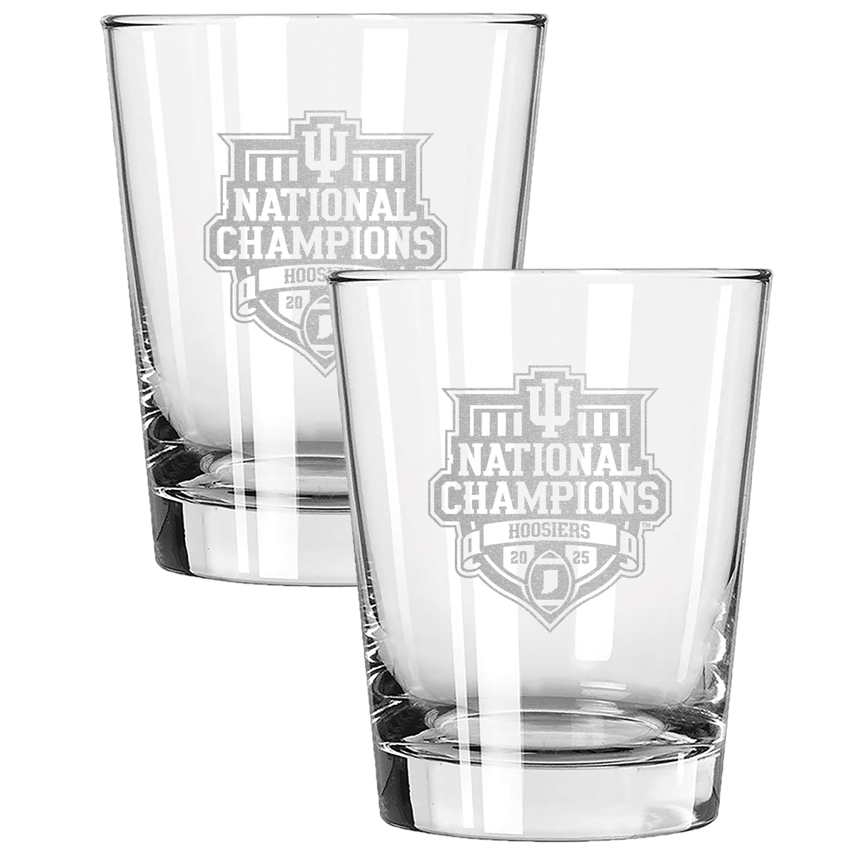 2PK 15oz Double Old Fashion Glass | Indiana Hoosiers 2026 Champions