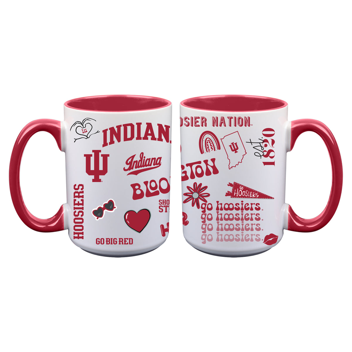 2pk 15oz White Mug Loco Design | Indiana