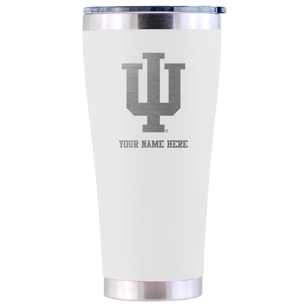 30oz White Stainless Steel Tumbler | Indiana Hoosiers