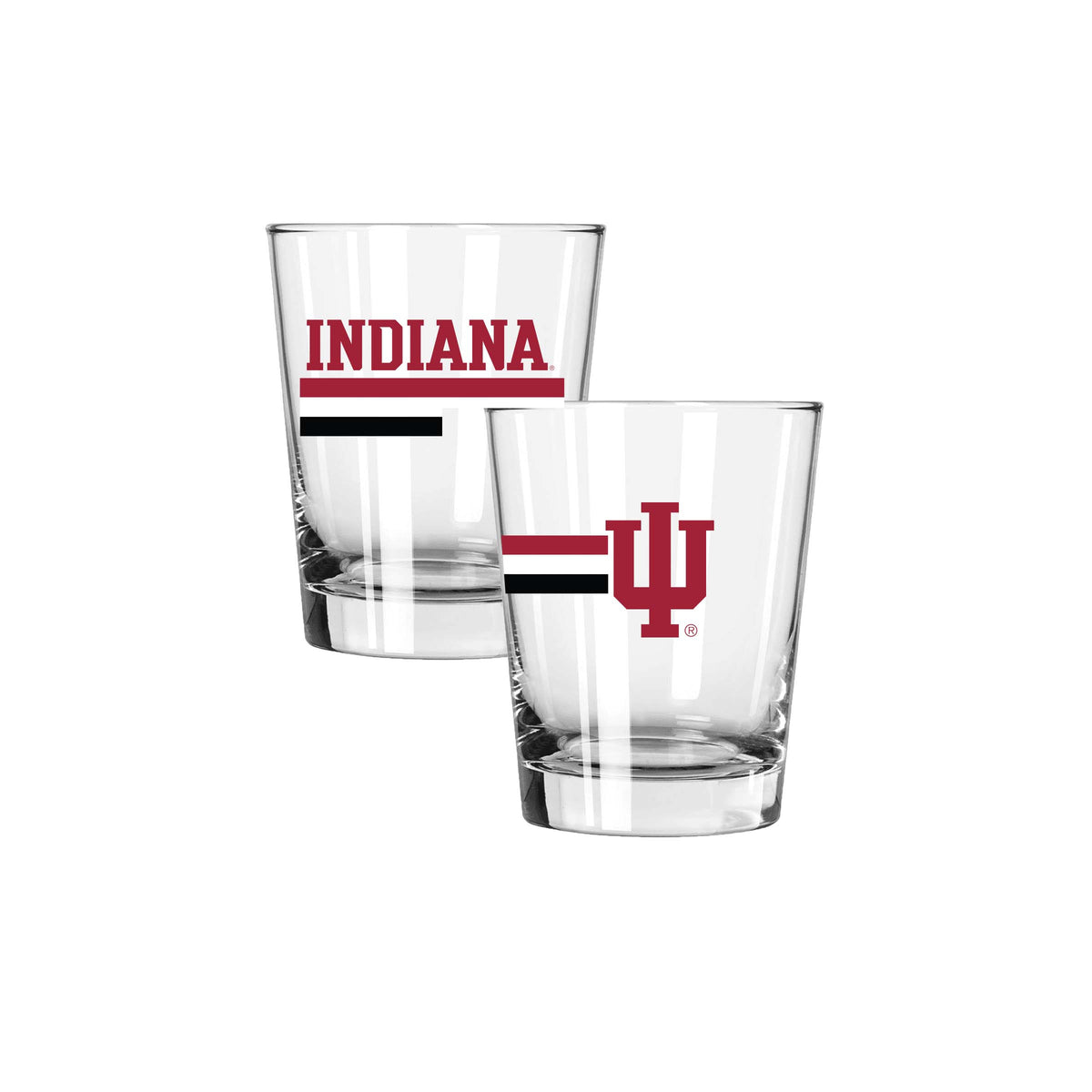 2PK 15oz Old Fashion Glass Big Stripe |   Indiana