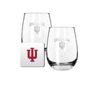 2 Pack Stemless Wine Glasses and Coaster set | Indiana University Bloomington