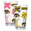  Iowa 2pk 16oz Bow Pint Glass 