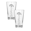 2PK 16oz Pint Glass Pinnacel Design |  Iowa