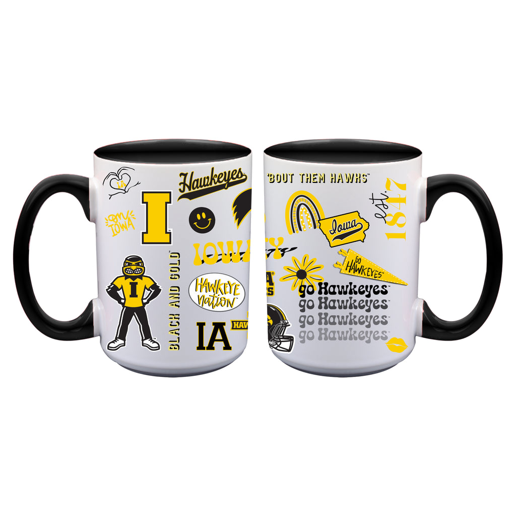 2pk 15oz White Mug Loco Design | Iowa