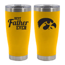 20oz Gold Stainless Steel Tumbler, Direct Print, Best Dad Ever Design, University of Iowa