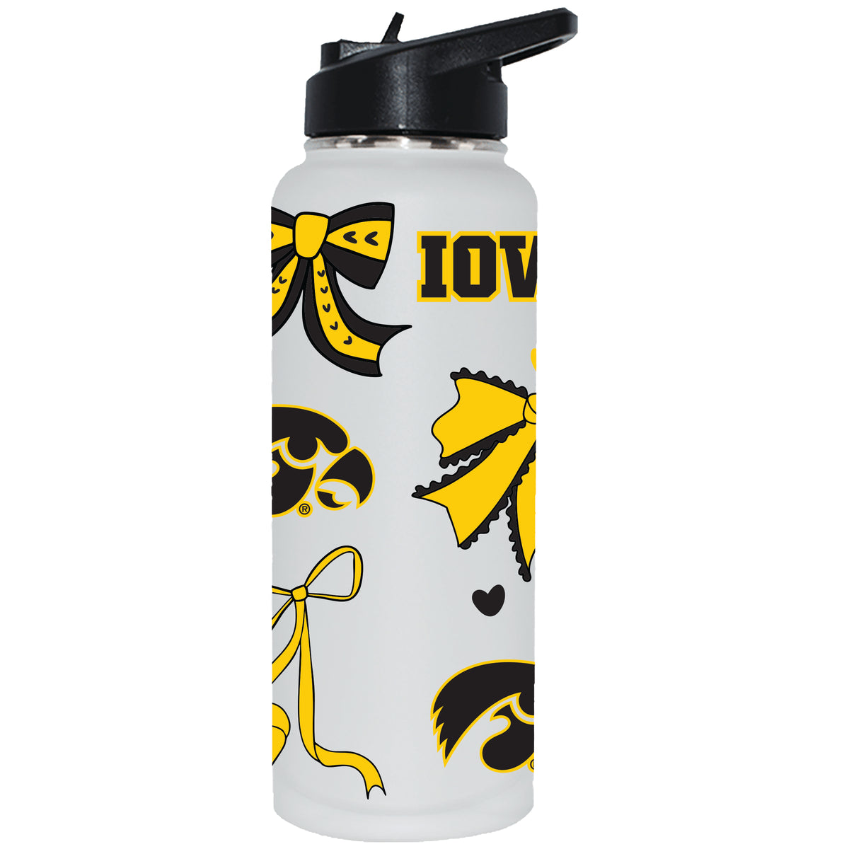  Iowa 34oz Bow White Quencher Water Bottle 