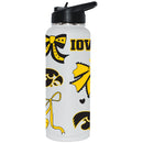  Iowa 34oz Bow White Quencher Water Bottle 