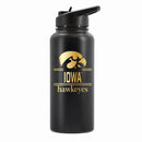 32 oz Stainless Steel Water Bottle with Gold Etched Classic Crew Team Design, University of Iowa