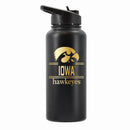 32 oz Stainless Steel Water Bottle with Gold Etched Classic Crew Team Design, University of Iowa
