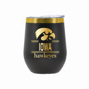12 oz Stainless Steel Wine Tumbler with Gold Etched Classic Crew Team Design, University of Iowa