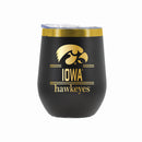 12 oz Stainless Steel Wine Tumbler with Gold Etched Classic Crew Team Design, University of Iowa