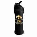 24 oz Stainless Steel Sip Tumbler w/ Gold Inlay – Etched Classic Crew Design, University of Iowa
