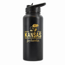 32 oz Stainless Steel Water Bottle with Gold Etched Classic Crew Team Design, University of Kansas