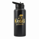 32 oz Stainless Steel Water Bottle with Gold Etched Classic Crew Team Design, University of Kansas