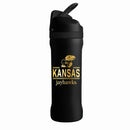 24 oz Stainless Steel Sip Tumbler w/ Gold Inlay – Etched Classic Crew Design, University of Kansas