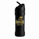 24 oz Stainless Steel Sip Tumbler w/ Gold Inlay – Etched Classic Crew Design, University of Kansas