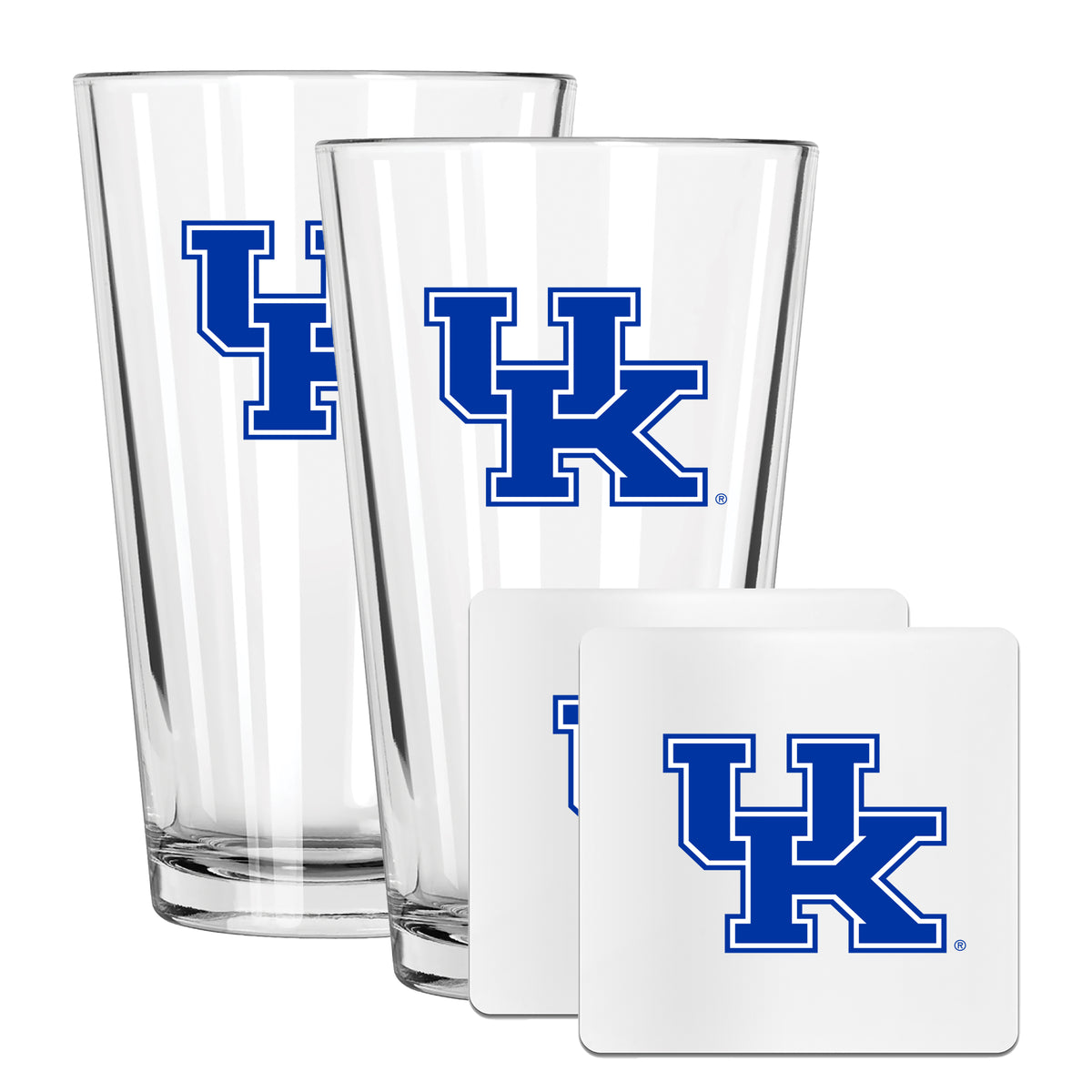 2 Pack Pint and Coasters set  | University Of Kentucky