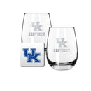 2 Pack Stemless Wine Glasses and Coaster set | University Of Kentucky