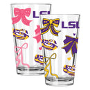  LSU 2pk 16oz Bow Pint Glass 