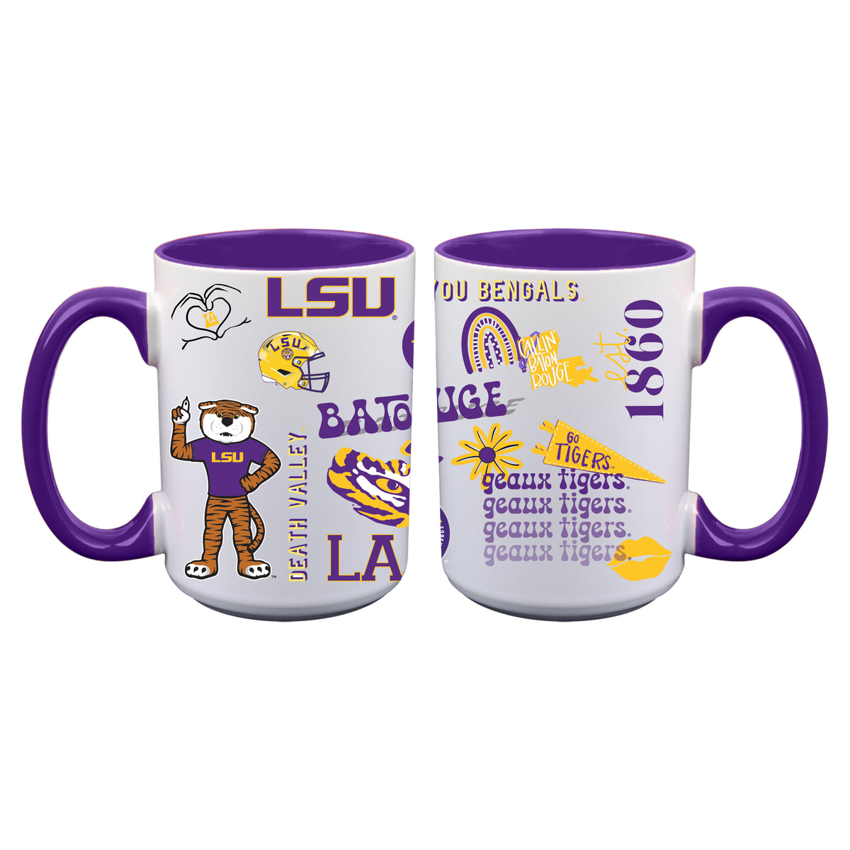 2pk 15oz White Mug Loco Design | Lsu