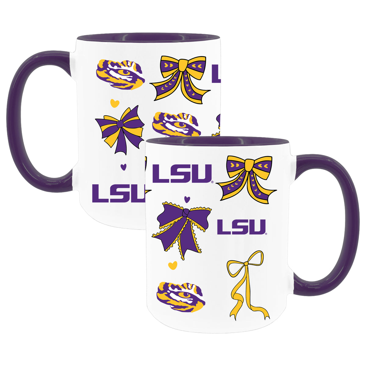  LSU 2pk 15oz Bow Coffee Mug 