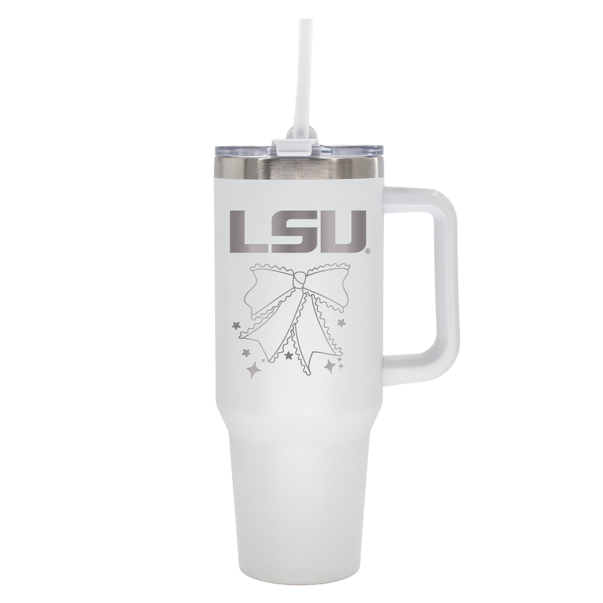  LSU 40oz Bow White Stainless Steel Colossal Tumbler 