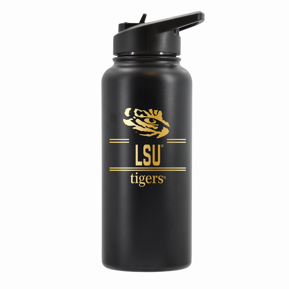 32 oz Stainless Steel Water Bottle with Gold Etched Classic Crew Team Design, Louisiana State University