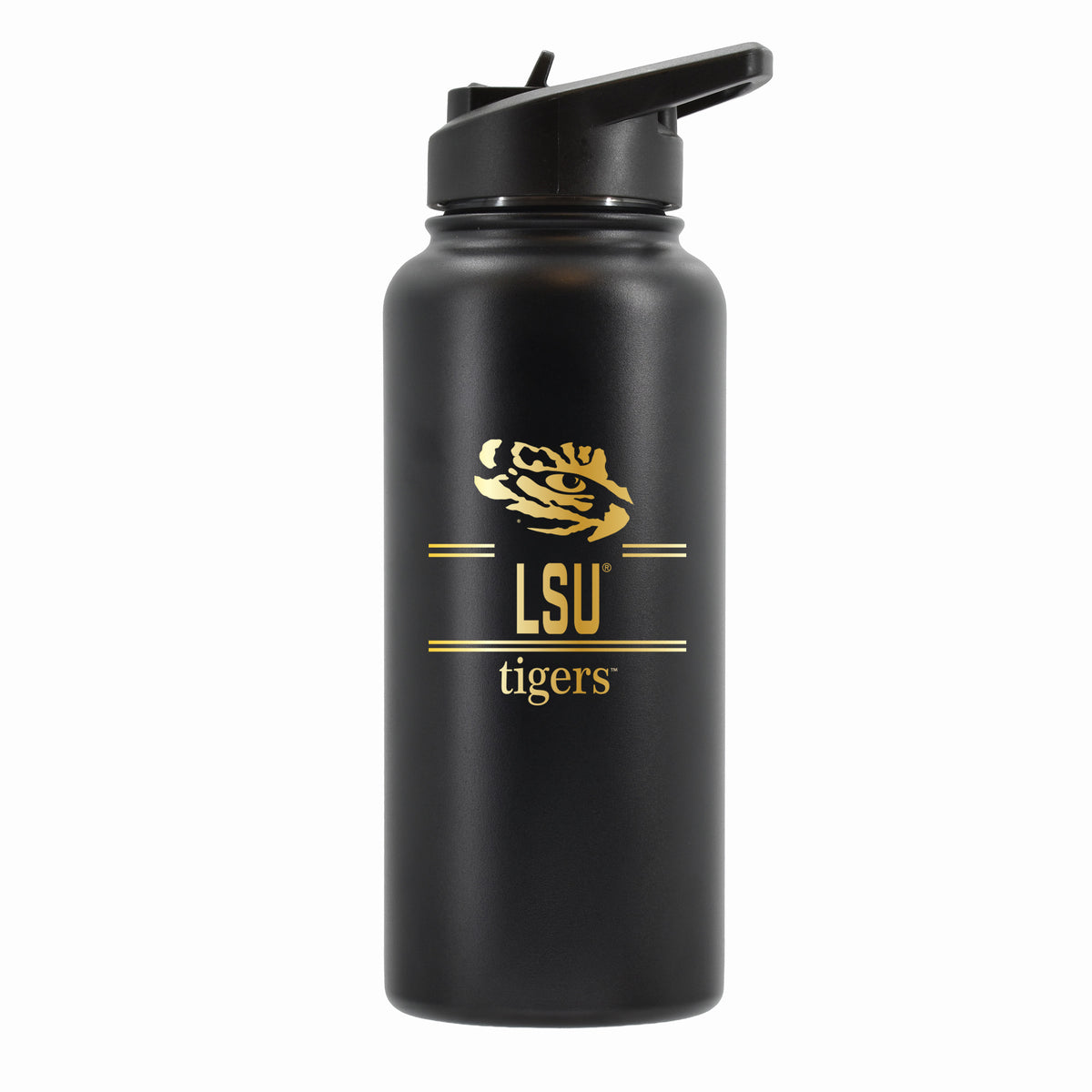 32 oz Stainless Steel Water Bottle with Gold Etched Classic Crew Team Design, Louisiana State University
