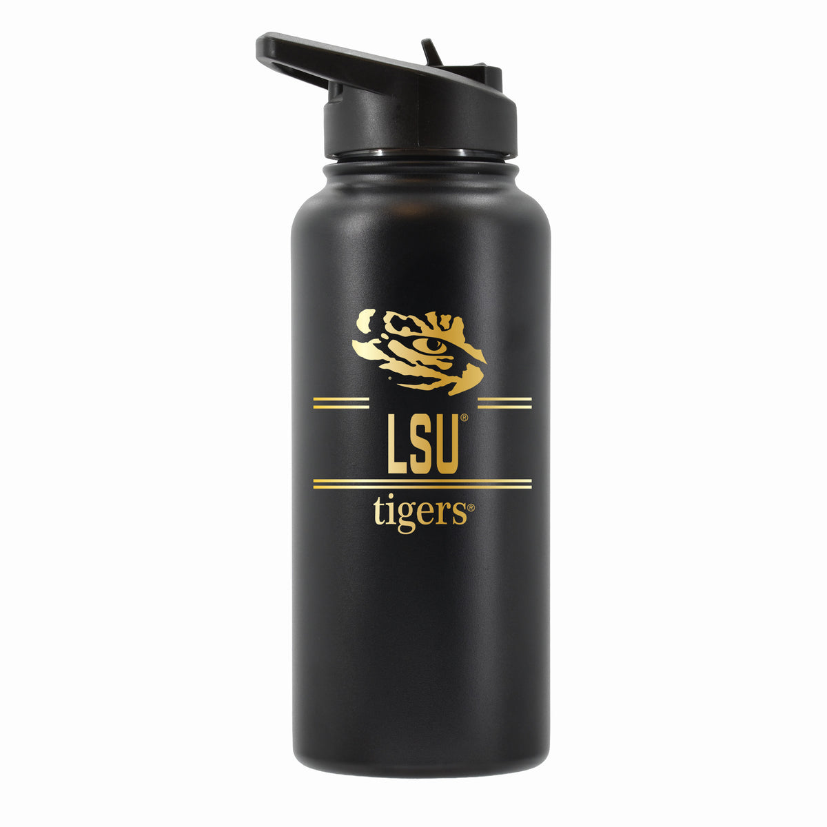 32 oz Stainless Steel Water Bottle with Gold Etched Classic Crew Team Design, Louisiana State University