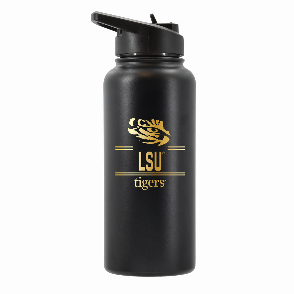 32 oz Stainless Steel Water Bottle with Gold Etched Classic Crew Team Design, Louisiana State University