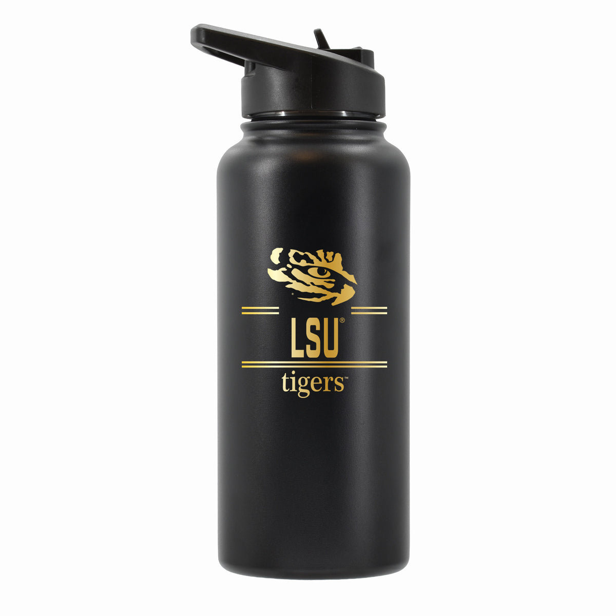 32 oz Stainless Steel Water Bottle with Gold Etched Classic Crew Team Design, Louisiana State University