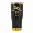 24 oz Stainless Steel Tumbler with Gold Accents & Etched Classic Crew Team Design, Louisiana State University