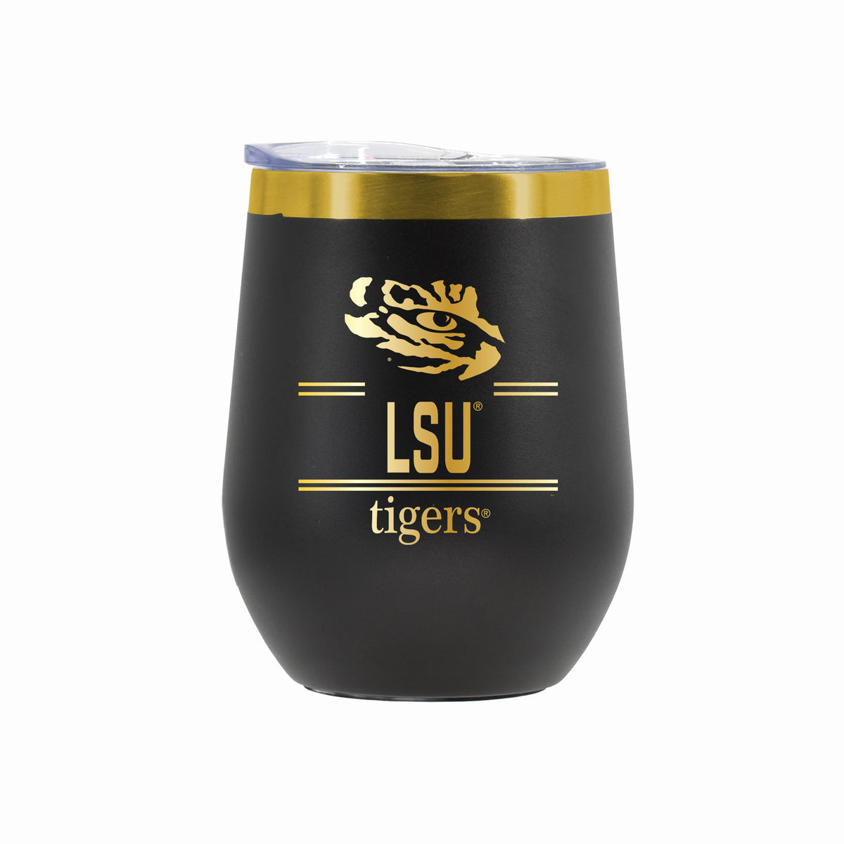 12 oz Stainless Steel Wine Tumbler with Gold Etched Classic Crew Team Design, Louisiana State University
