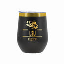 12 oz Stainless Steel Wine Tumbler with Gold Etched Classic Crew Team Design, Louisiana State University