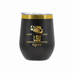 12 oz Stainless Steel Wine Tumbler with Gold Etched Classic Crew Team Design, Louisiana State University