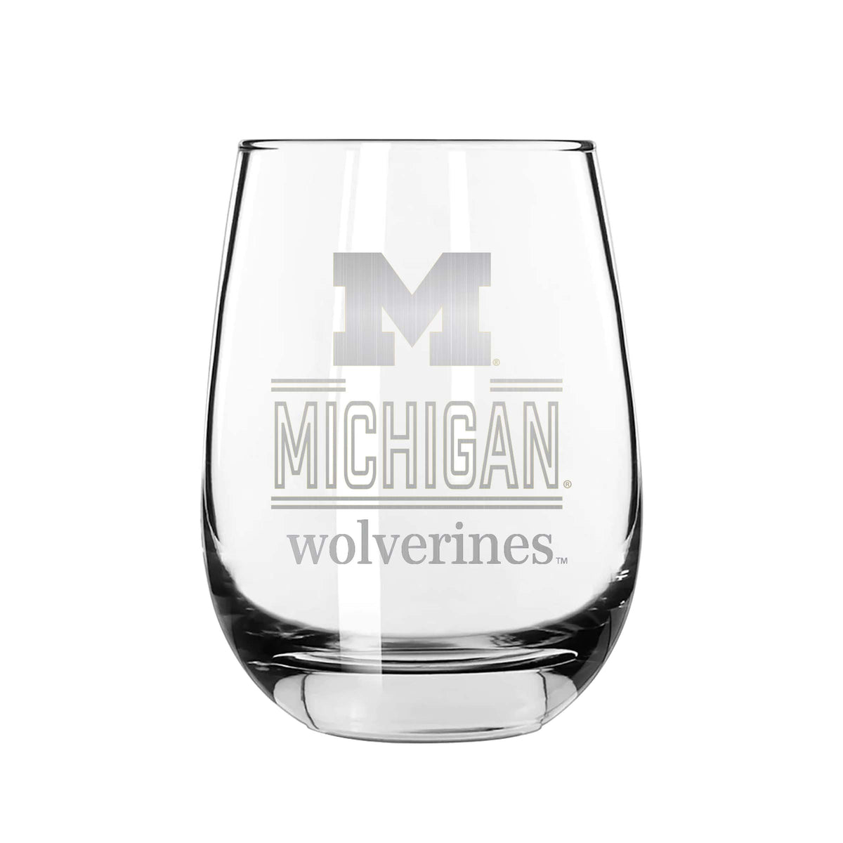 2PK 15oz Stemless Wine Glass Classic Crew |    Michigan