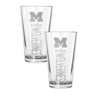 2PK 16oz Pint Glass Pinnacel Design |    Michigan