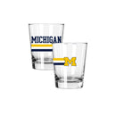 2PK 15oz Old Fashion Glass Big Stripe |    Michigan