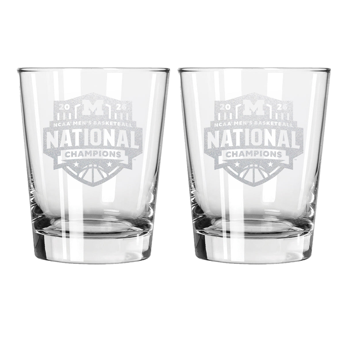 2pk 15oz Dbl Old Fash, ETC, National Basketball Champs 2026, University of Michigan