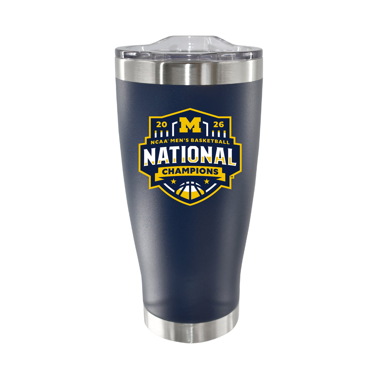 20oz Navy SS Tumbler, DP, National Basketball Champs 2026, University of Michigan