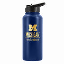 32 oz Stainless Steel Water Bottle with Gold Etched Classic Crew Team Design, University of Michigan
