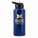 32 oz Stainless Steel Water Bottle with Gold Etched Classic Crew Team Design, University of Michigan