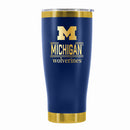 24 oz Stainless Steel Tumbler with Gold Accents & Etched Classic Crew Team Design, University of Michigan
