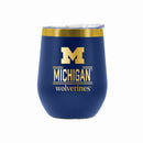 12 oz Stainless Steel Wine Tumbler with Gold Etched Classic Crew Team Design, University of Michigan