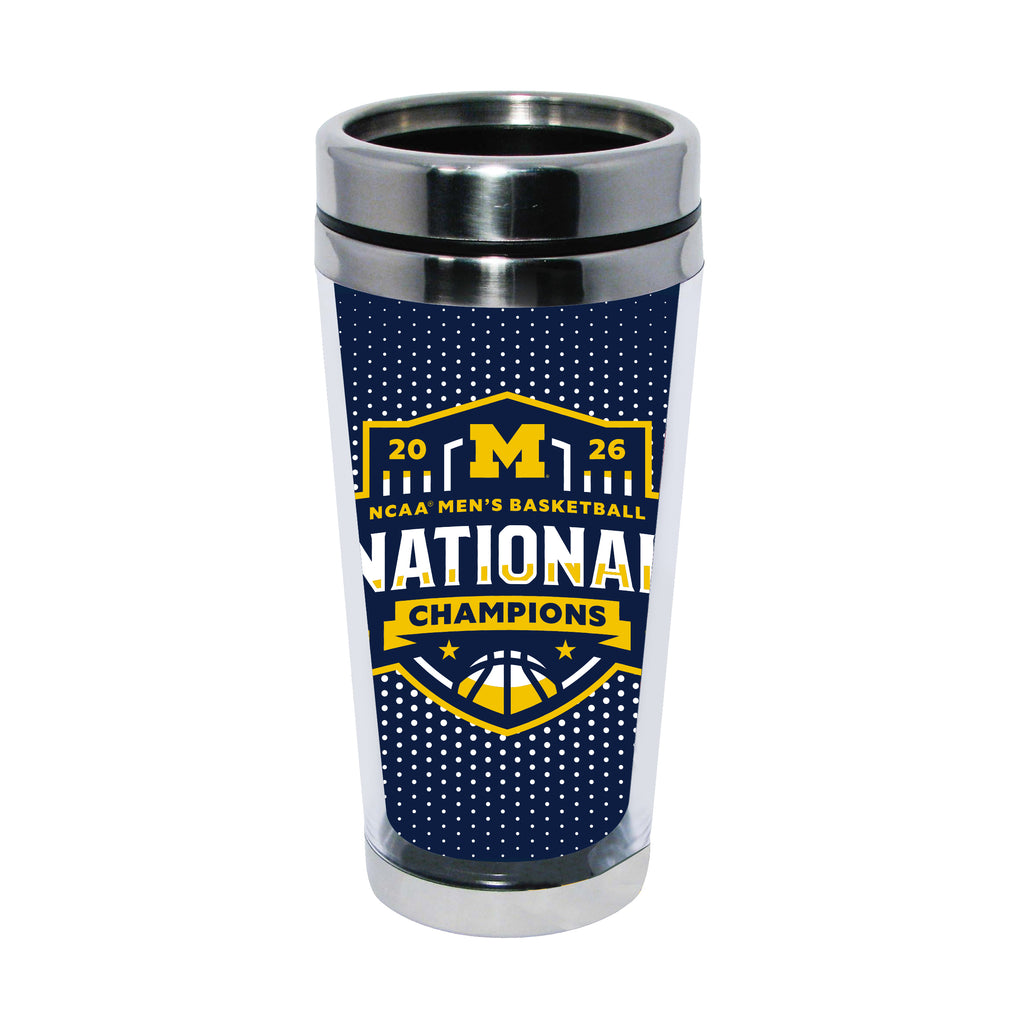 16oz Tumbler w/Insert, National Basketball Champs 2026, University of Michigan