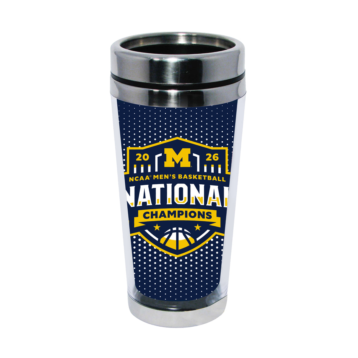 16oz Tumbler w/Insert, National Basketball Champs 2026, University of Michigan